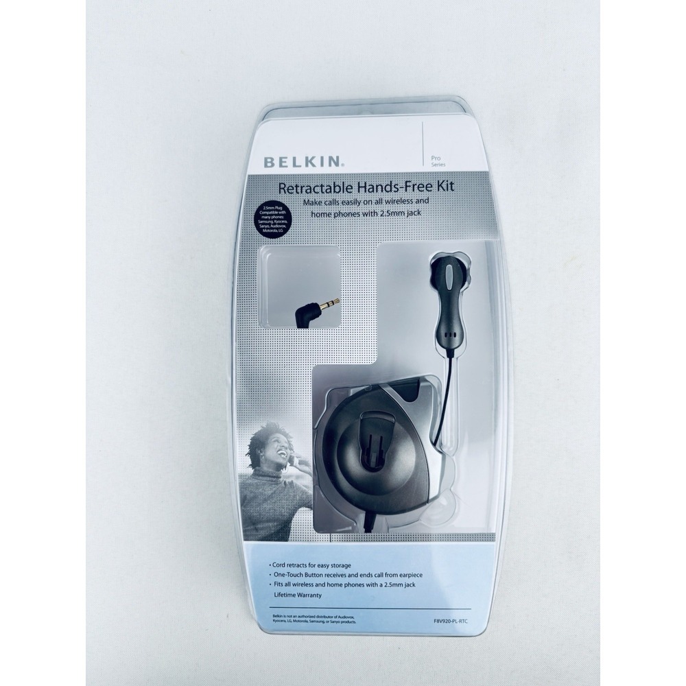 Vintage Belkin F8V920-PL-RTC Retractable Hands Free Kit - 2006 - Sealed - Phone